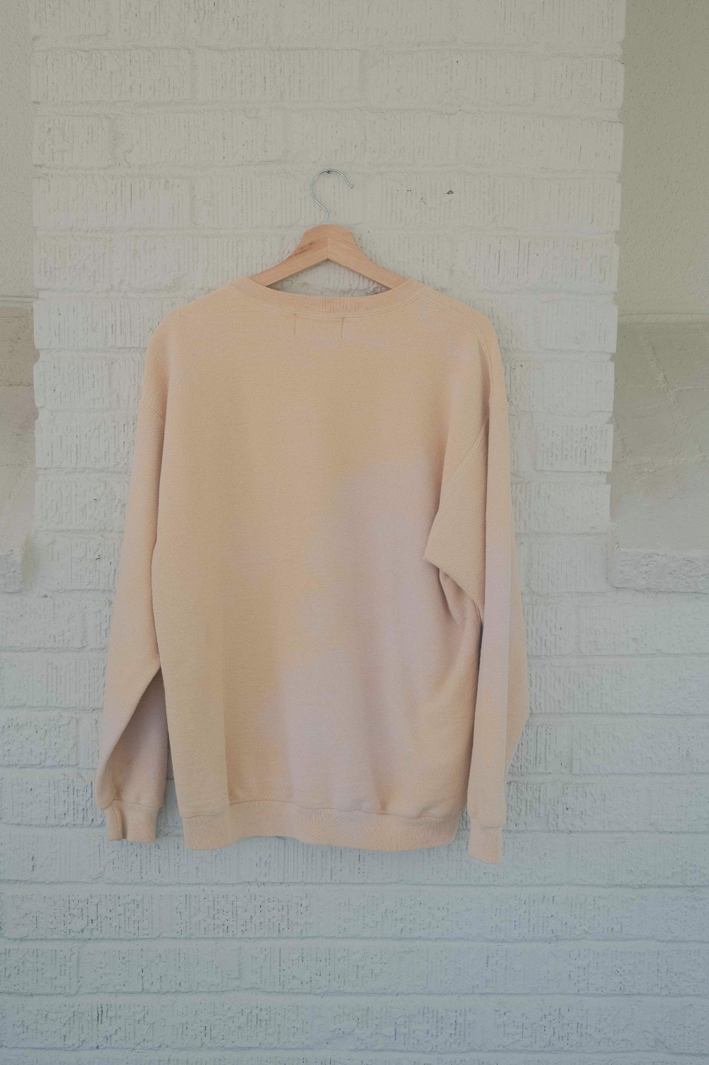 Yellow Bleached Crewneck Sweater