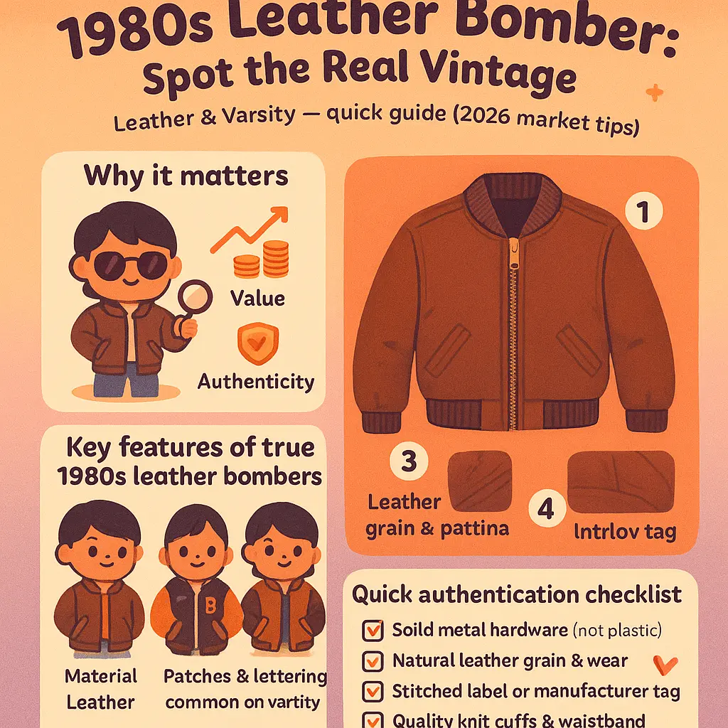 1980s bomber jacket - Leather